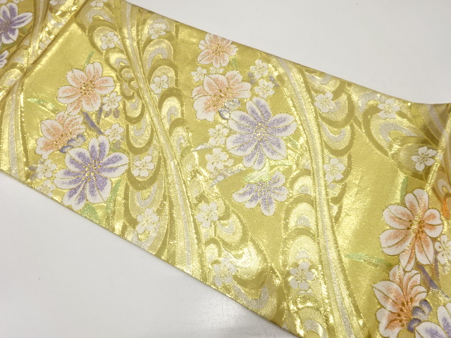 JAPANESE FUKURO OBI FOR FURISODE / WOVEN FLOWER